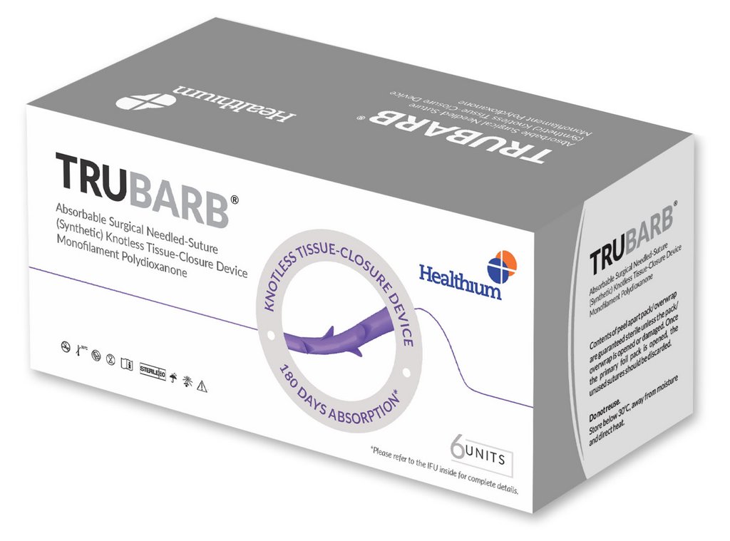 Knotless Tissue Closer Device - Trubarb USP 2-0, 30cm, 1/2, RB 35mm HEAVY